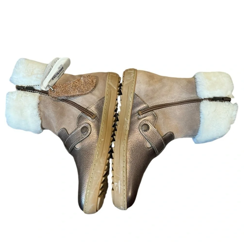 Birkenstock Stirling Shearling Lined‎ Leather Boots Bronze Tan 36 5–5.5